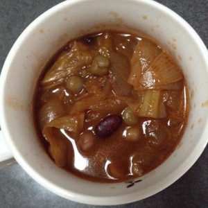 【簡単】切らずに作れるチリコンカン風食べるスープ